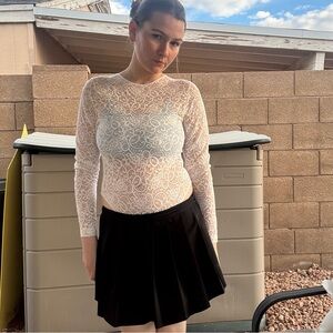 White Lace Long Sleeve Top bodysuit